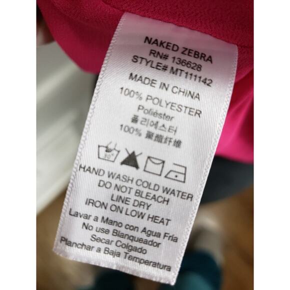 Naked Zebra Halter Neck Top Women's Small Fuchsia Pink 100% Polyester Sleeveless - Picture 9 of 10